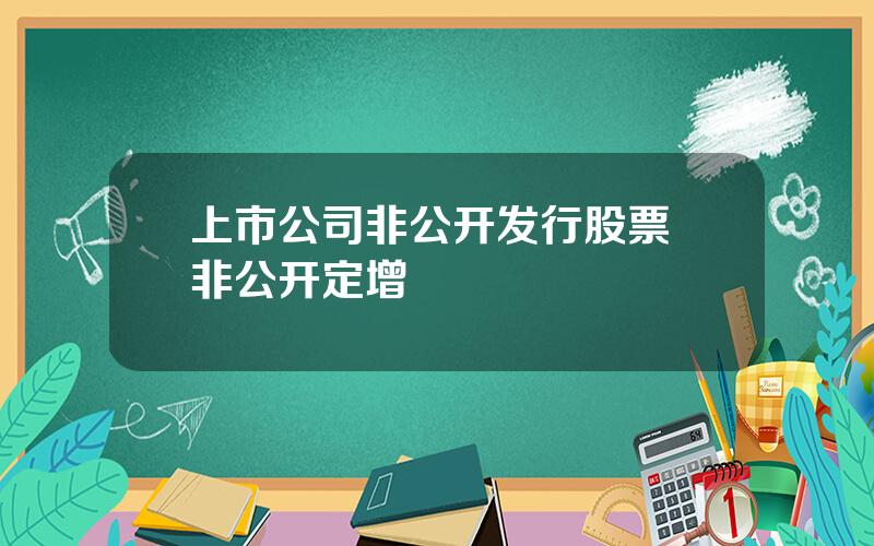 上市公司非公开发行股票 非公开定增